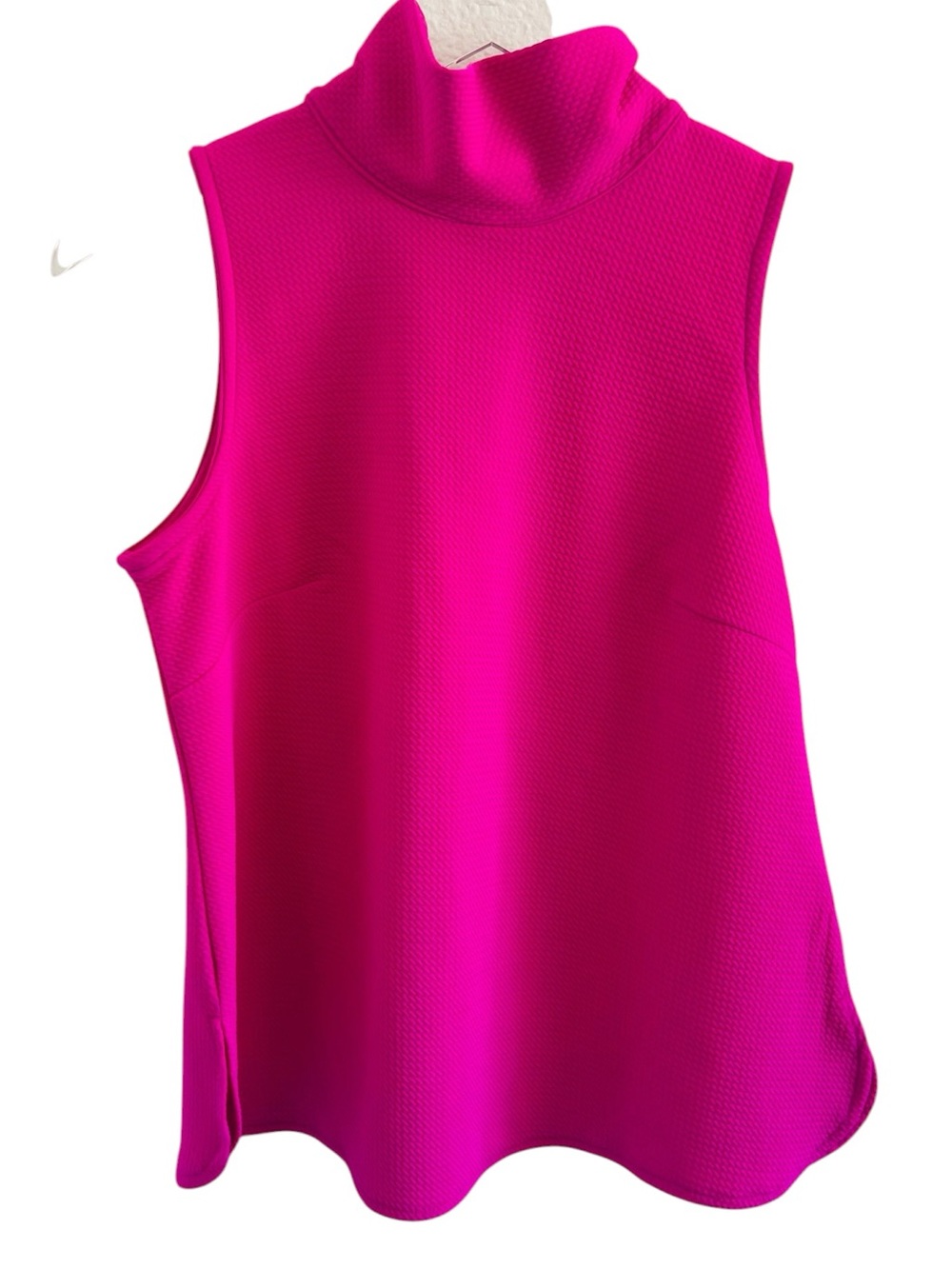 bobeau Sleeveless Mock Neck Tank - Hot Pink
